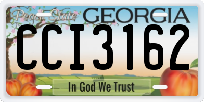 GA license plate CCI3162