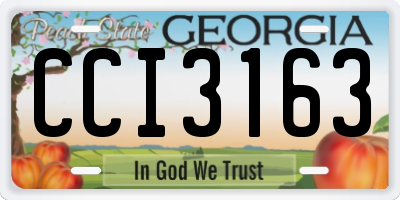 GA license plate CCI3163