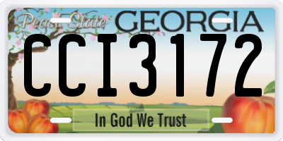 GA license plate CCI3172