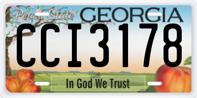 GA license plate CCI3178
