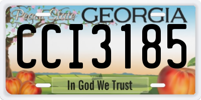 GA license plate CCI3185