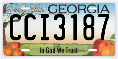GA license plate CCI3187