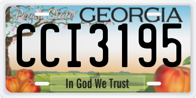 GA license plate CCI3195
