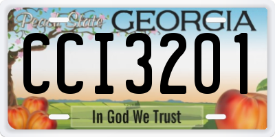 GA license plate CCI3201