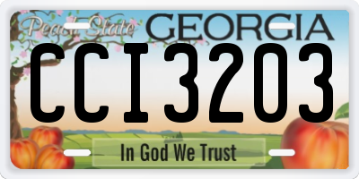 GA license plate CCI3203