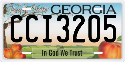 GA license plate CCI3205