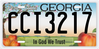 GA license plate CCI3217