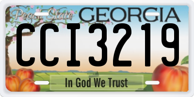 GA license plate CCI3219
