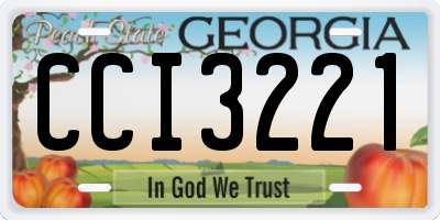 GA license plate CCI3221