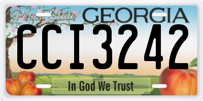 GA license plate CCI3242