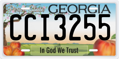 GA license plate CCI3255
