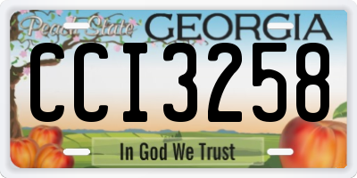 GA license plate CCI3258