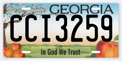 GA license plate CCI3259