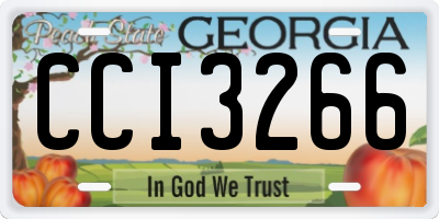 GA license plate CCI3266