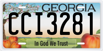 GA license plate CCI3281