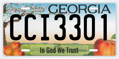 GA license plate CCI3301