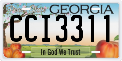 GA license plate CCI3311