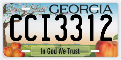 GA license plate CCI3312