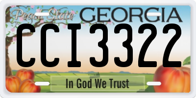 GA license plate CCI3322