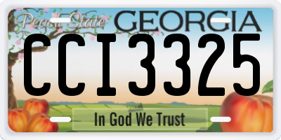 GA license plate CCI3325
