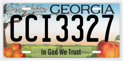 GA license plate CCI3327