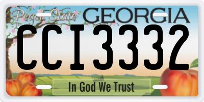 GA license plate CCI3332