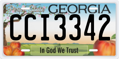 GA license plate CCI3342