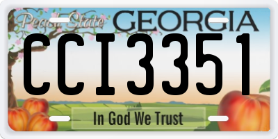 GA license plate CCI3351