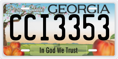 GA license plate CCI3353