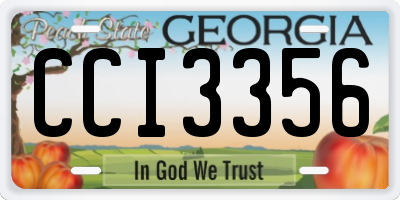 GA license plate CCI3356