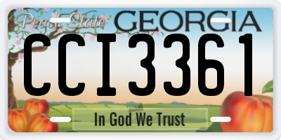 GA license plate CCI3361