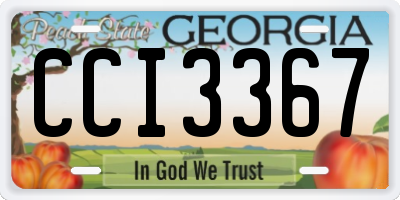 GA license plate CCI3367