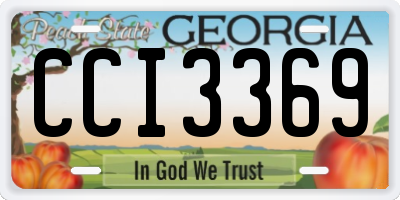 GA license plate CCI3369