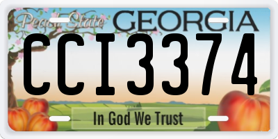 GA license plate CCI3374