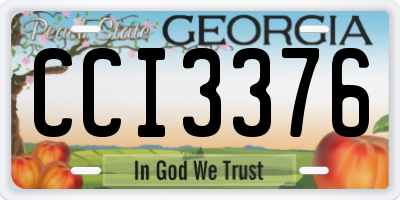 GA license plate CCI3376