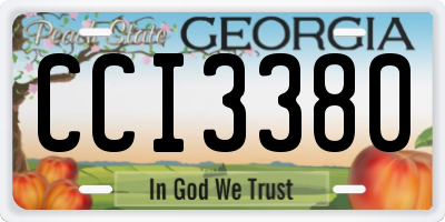 GA license plate CCI3380