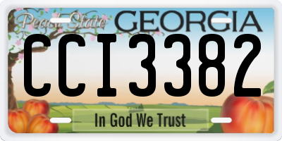 GA license plate CCI3382