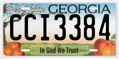 GA license plate CCI3384