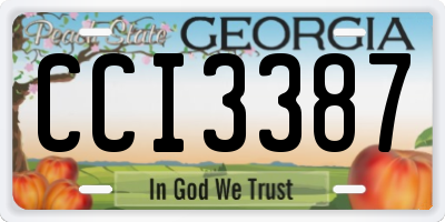 GA license plate CCI3387