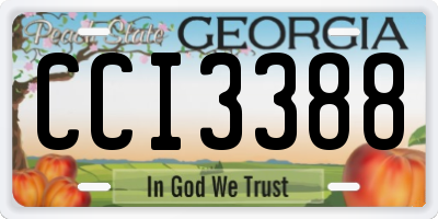 GA license plate CCI3388