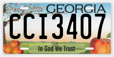 GA license plate CCI3407
