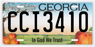 GA license plate CCI3410