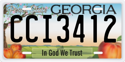 GA license plate CCI3412