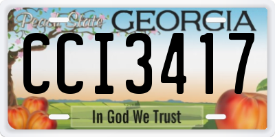 GA license plate CCI3417