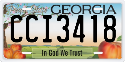 GA license plate CCI3418