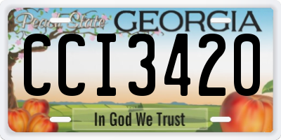 GA license plate CCI3420