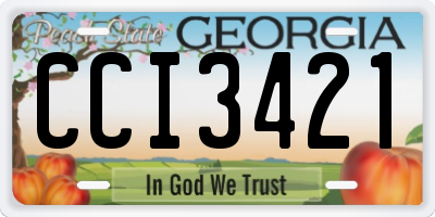 GA license plate CCI3421