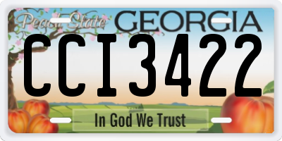 GA license plate CCI3422