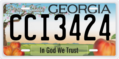 GA license plate CCI3424