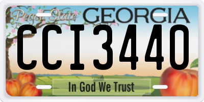 GA license plate CCI3440